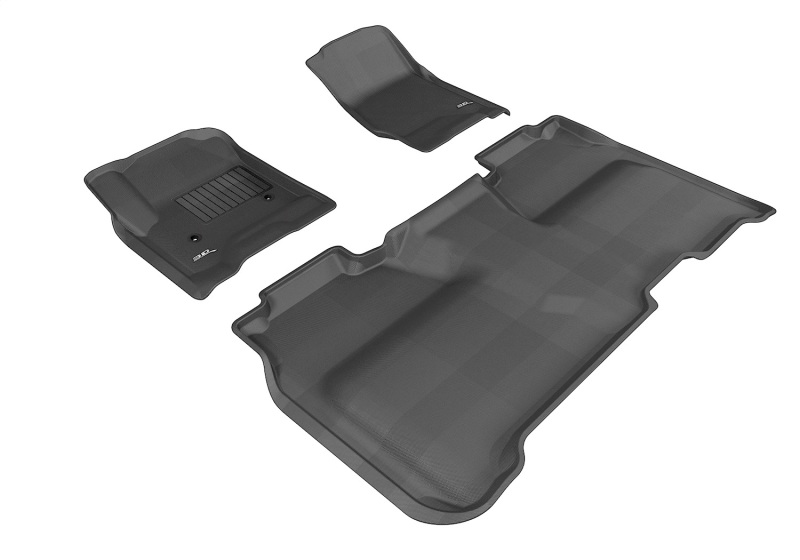 GMC Sierra 1500 Floor Mat Set - Front + Rear - 3D MAXpider - Kagu - Black - `14-`19